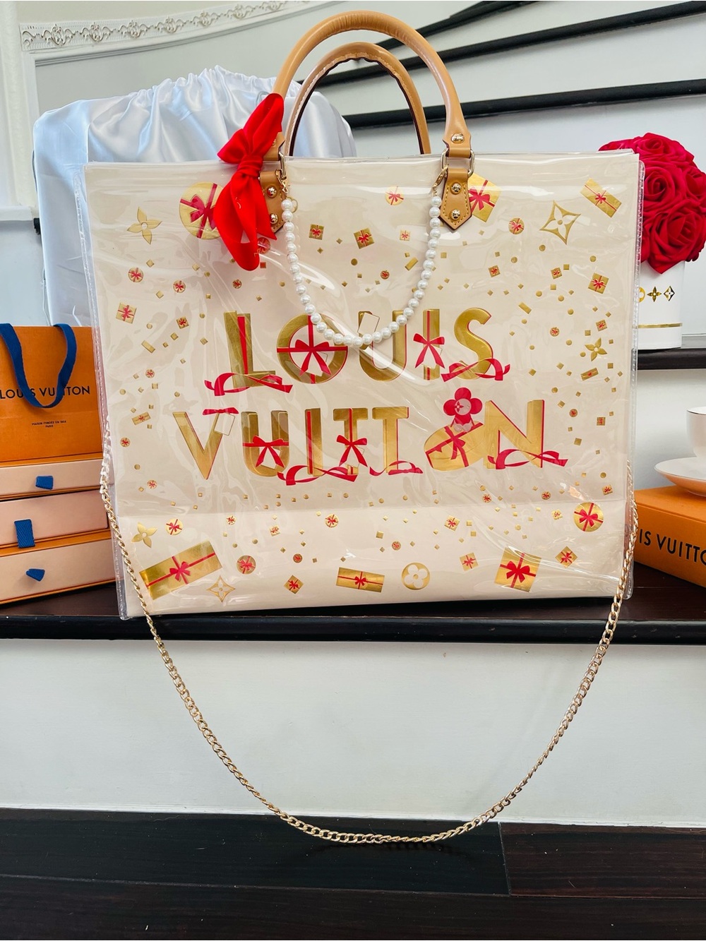 Large Louis Vuitton Holiday Edition PVC Tote